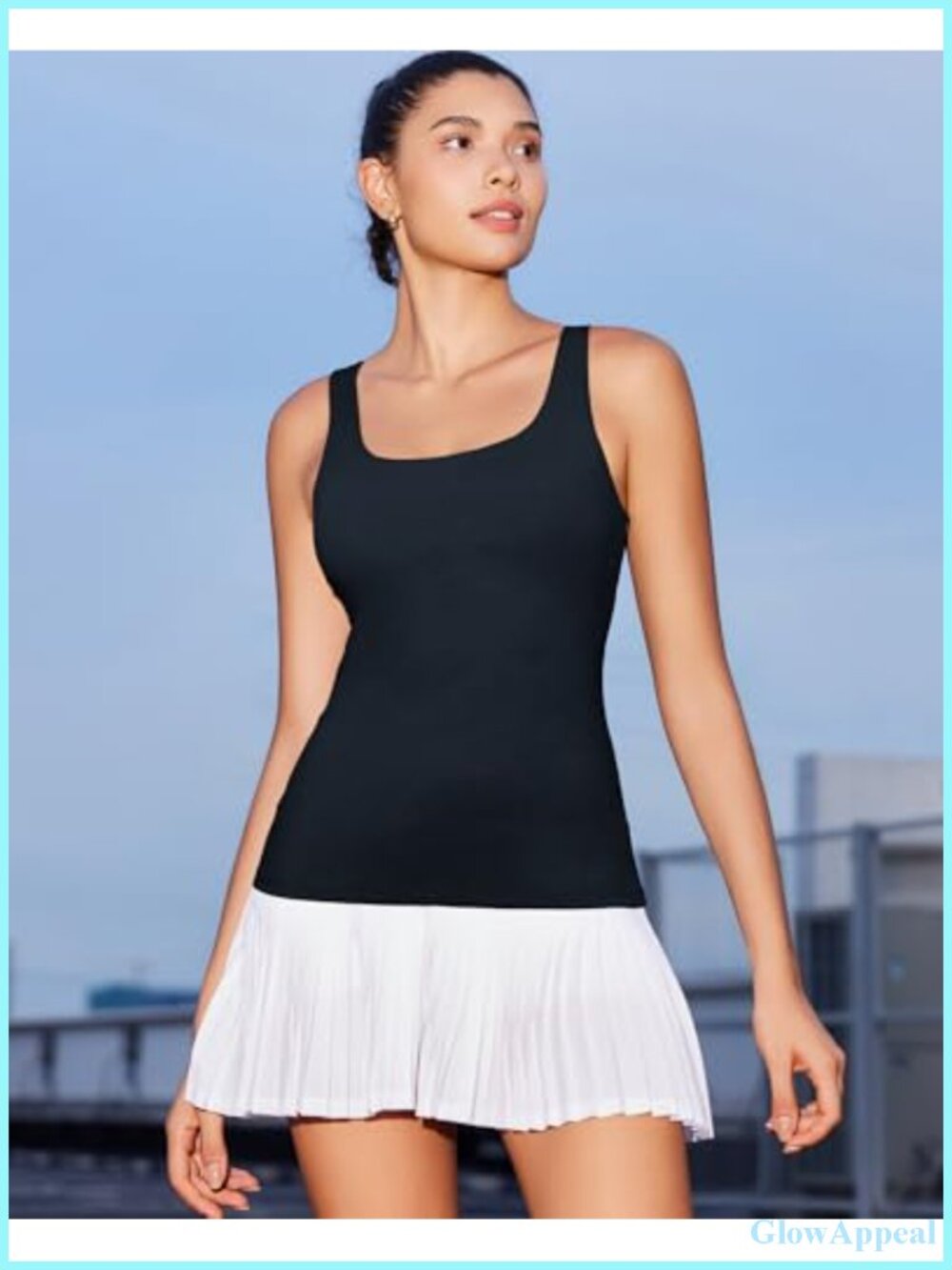 RUNNING GIRL Women's Workout Tank Top with Built-in Bra Strappy Back Yoga Crop - Picture 5 of 6